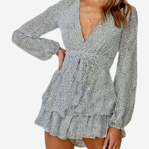 Stylish Black and White Patterned Romper